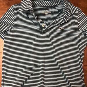 Vineyard Vines Navy & White Striped Girls' Polo